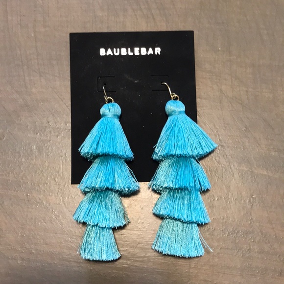 BaubleBar Jewelry - Baublebar Teal Tassel Earrings